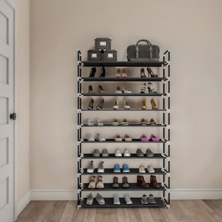 Hastings Home 10-tier Shoe Rack Storage for Sneakers, Heels, Flats, Accessories, for Bedroom, Closet, or Garage 428769GAC